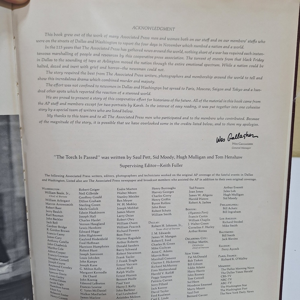 1963‎ The Torch Is Passed JFK Death Of President Hardcover Book Houston Post - Picture 8 of 11